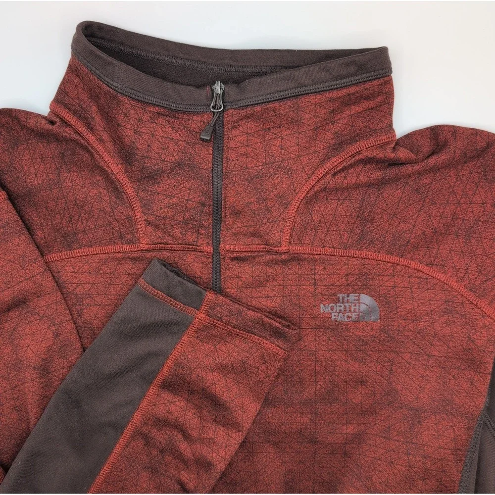 The North Face Performance Quarter Zip Fleece Jacket Mens XXL Burnt Orange